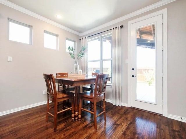 301 Komron Ct, Prosper, TX 75078 - dining area with wood finished floors and ornamental molding