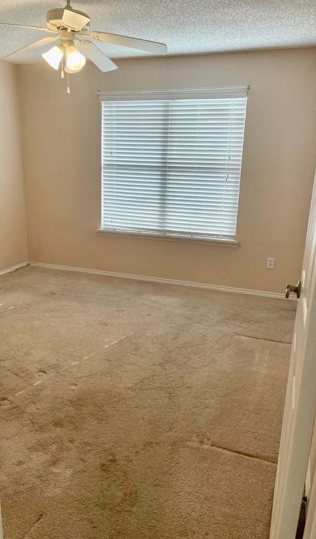 817 W Harwood Rd Unit B, Hurst, TX 76054 - carpeted empty room with a textured ceiling, ceiling fan, and healthy amount of natural light