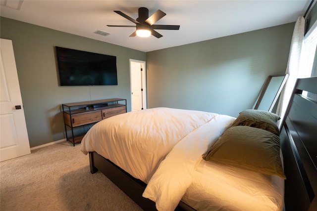 3117 Harper St, Little Elm, TX 75068 - bedroom with light colored carpet and ceiling fan