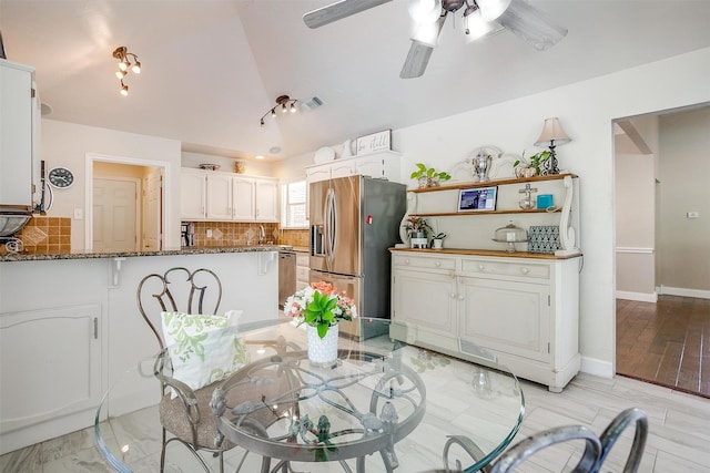 107 Sundance Ct, Hudson Oaks, TX 76087 - dining space with ceiling fan and baseboards