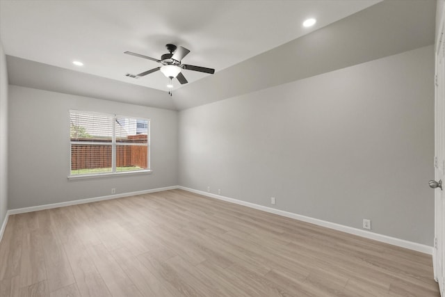 1909 Morning Dove, Aubrey, TX 76227 - empty room featuring light wood-type flooring, a ceiling fan, and recessed lighting