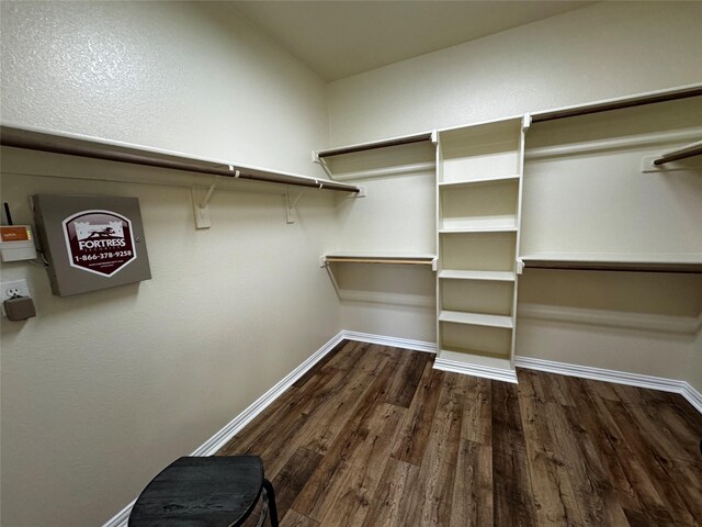 205 Boardwalk Ave, Waxahachie, TX 75165 - walk in closet with dark wood-style flooring