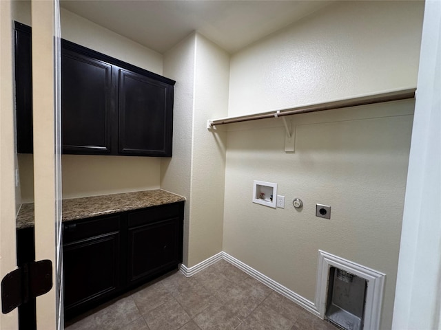 205 Boardwalk Ave, Waxahachie, TX 75165 - washroom with cabinet space, hookup for an electric dryer, washer hookup, and gas dryer hookup