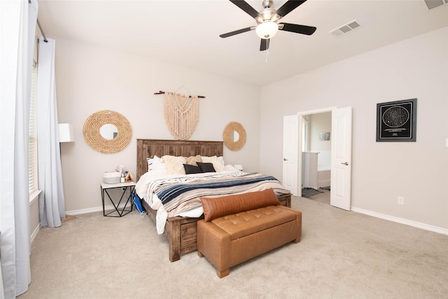 12720 Outlook Ave, Fort Worth, TX 76244 - bedroom featuring carpet, ensuite bath, and ceiling fan