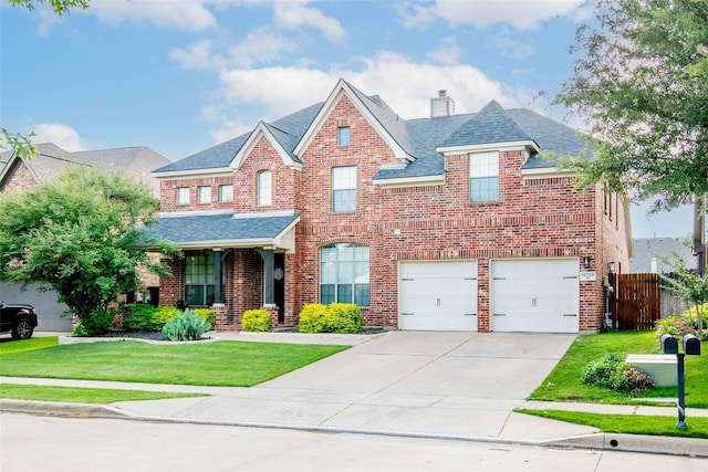 12720 Outlook Ave, Fort Worth, TX 76244 - view of front facade with brick siding, a shingled roof, an attached garage, and driveway