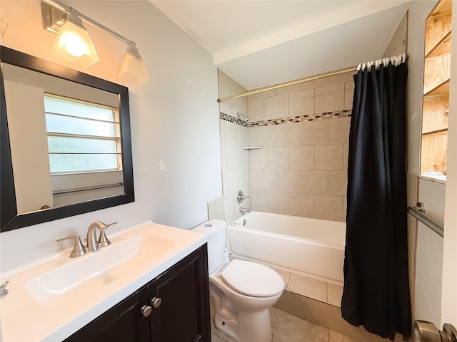 509 Cambridge, Richardson, TX 75080 - bathroom with vanity, tile patterned floors, and shower / tub combo