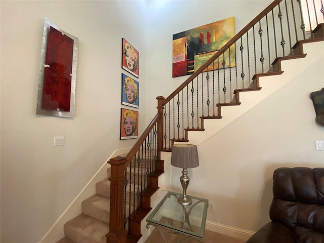 740 Bridgeport Ln, Prosper, TX 75078 - stairway featuring baseboards