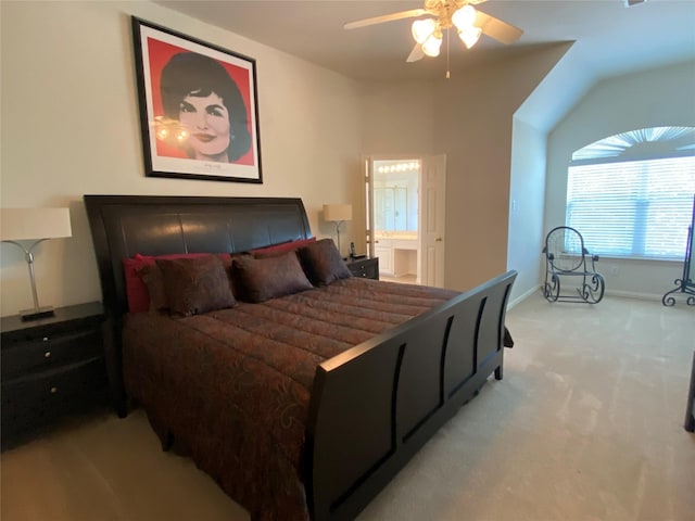 740 Bridgeport Ln, Prosper, TX 75078 - bedroom with light carpet, connected bathroom, and a ceiling fan