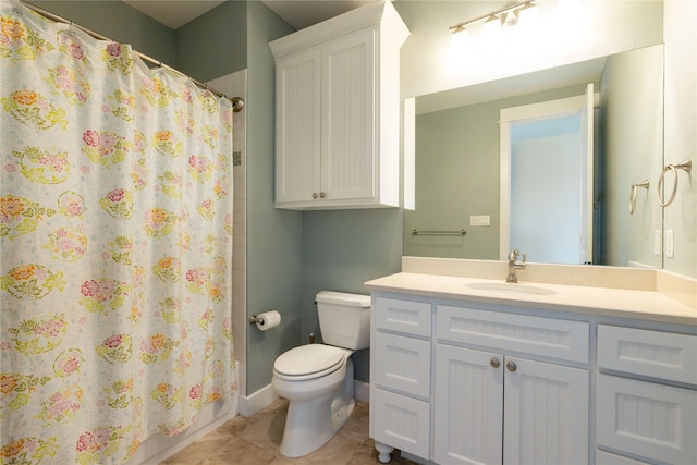 100 Redtail Hawk Dr, Aledo, TX 76008 - bathroom featuring vanity, tile patterned flooring, and a shower with curtain