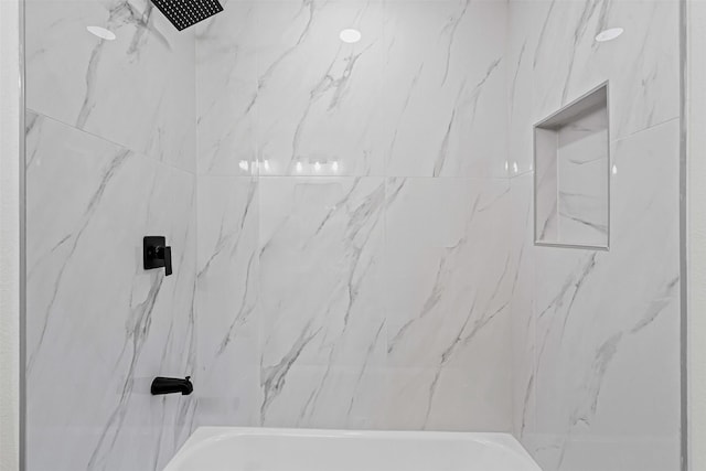 6401 Simmons Rd, North Richland Hills, TX 76182 - bathroom with a combined bath / shower with marble appearance