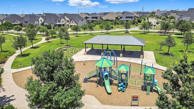 13868 Dorset Ln, Frisco, TX 75035 - communal playground featuring a residential view, a yard, and a gazebo