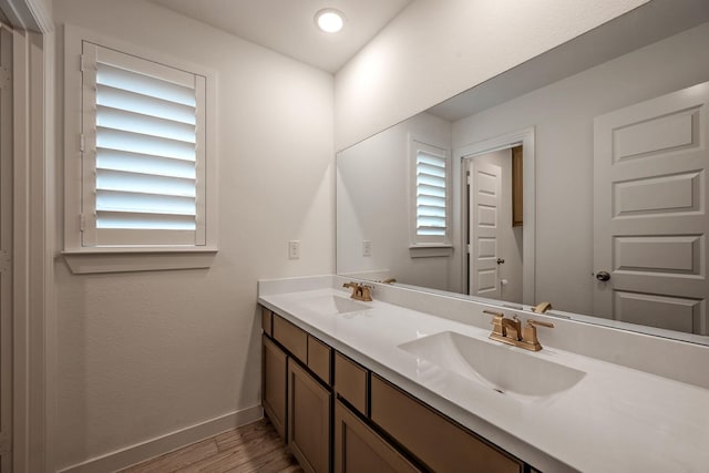 778 Corner Post Path, Celina, TX 75009 - bathroom with double vanity and wood finished floors