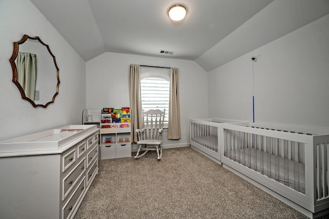 778 Corner Post Path, Celina, TX 75009 - bedroom with vaulted ceiling, light carpet, and a nursery area
