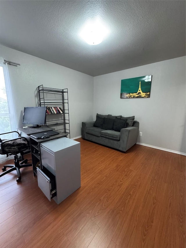 2100 Leandra Ln, Fort Worth, TX 76131 - office featuring wood finished floors and a textured ceiling