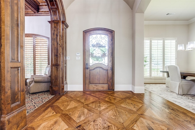 2521 Fair Oaks Ln, Prosper, TX 75078 - entrance foyer featuring plenty of natural light and crown molding