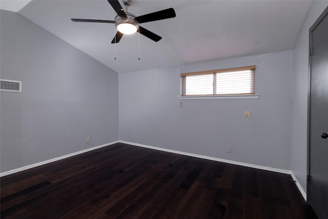740 Willow St, Hurst, TX 76053 - unfurnished room featuring ceiling fan, dark wood finished floors, and lofted ceiling