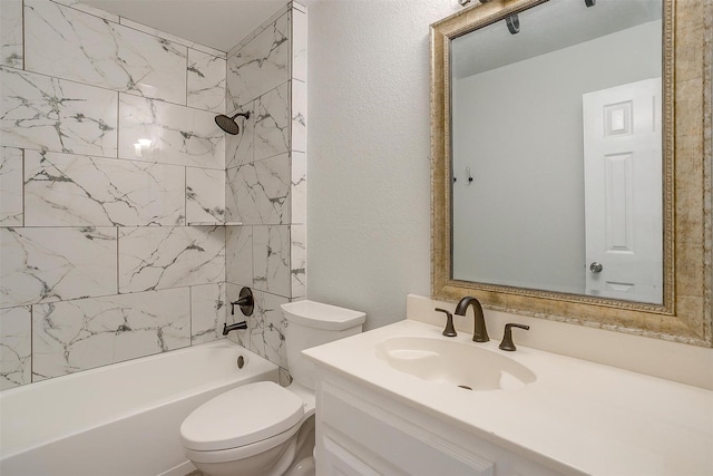 692 High Crest Dr, Azle, TX 76020 - full bathroom with vanity, shower / tub combination, and a textured wall