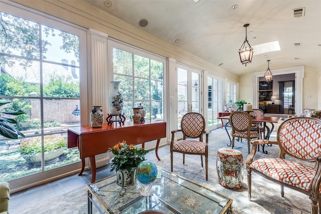 5930 Desco Dr, Dallas, TX 75225 - sunroom / solarium with vaulted ceiling and a skylight