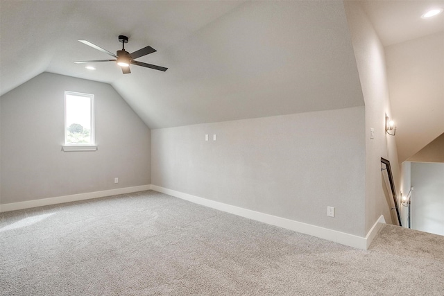 521 Echo Glade Ct, Azle, TX 76020 - bonus room with ceiling fan, carpet flooring, lofted ceiling, and recessed lighting