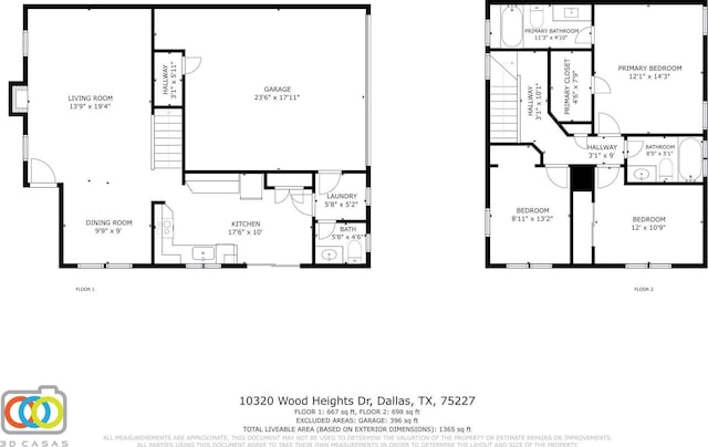 10320 Wood Heights Dr, Dallas, TX 75227 - view of property floor plan
