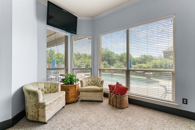 1740 Greenwood Ct, Prosper, TX 75078 - living area with crown molding and carpet