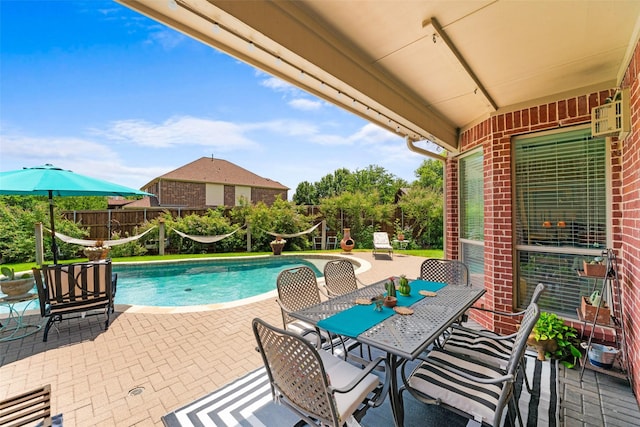 1740 Greenwood Ct, Prosper, TX 75078 - view of pool featuring a patio, a fenced backyard, and outdoor dining space