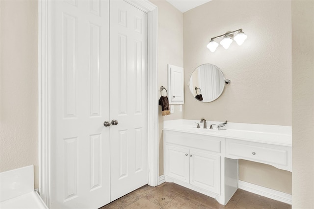 3217 Tearose Dr, Richardson, TX 75082 - bathroom with vanity and tile patterned floors