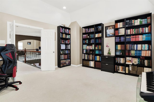 3217 Tearose Dr, Richardson, TX 75082 - carpeted office space with arched walkways and baseboards