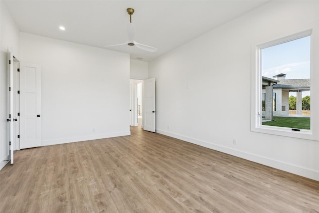 4930 Magnolia Trl, Midlothian, TX 76065 - unfurnished room featuring light wood finished floors, a ceiling fan, and recessed lighting