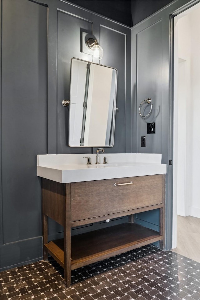 4930 Magnolia Trl, Midlothian, TX 76065 - bathroom with vanity and brick patterned floors