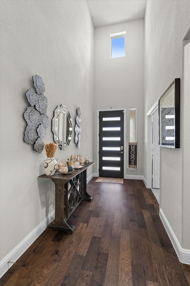 332 Augusta Ct, Oak Point, TX 75068 - entrance foyer featuring wood finished floors and a towering ceiling