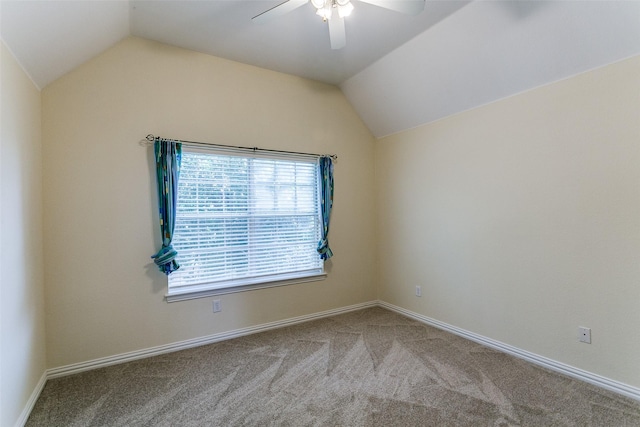 3304 Springbridge Ln, Plano, TX 75025 - carpeted empty room with lofted ceiling and a ceiling fan