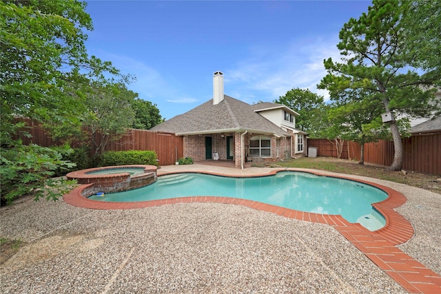 8201 Fountain Ridge Dr, Plano, TX 75025 - view of pool with a fenced backyard, a patio area, and a pool with connected hot tub