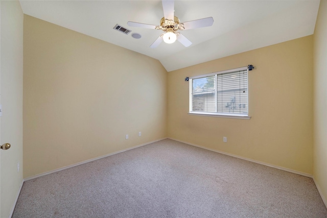8201 Fountain Ridge Dr, Plano, TX 75025 - carpeted spare room featuring lofted ceiling and a ceiling fan