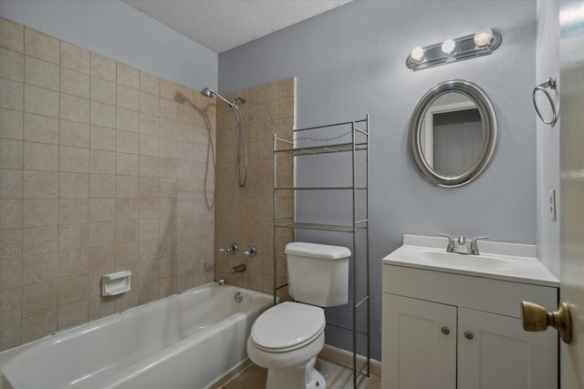 6179 State Highway 31 E, Murchison, TX 75778 - full bath featuring tub / shower combination, vanity, and a textured ceiling