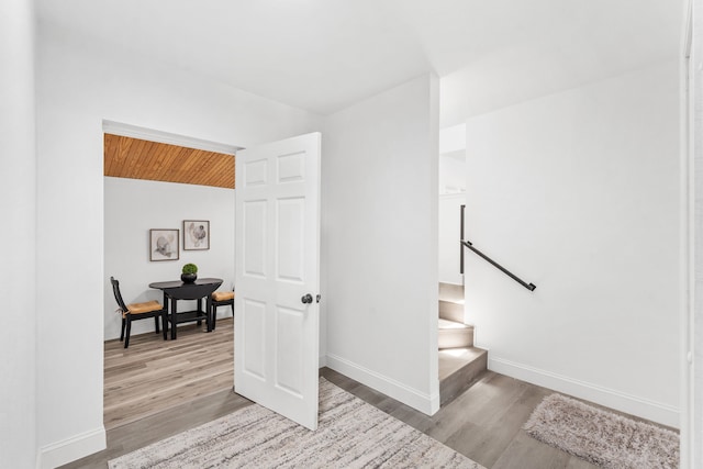 5606 Lea Crest Ln, Fort Worth, TX 76135 - stairs with wood finished floors and baseboards