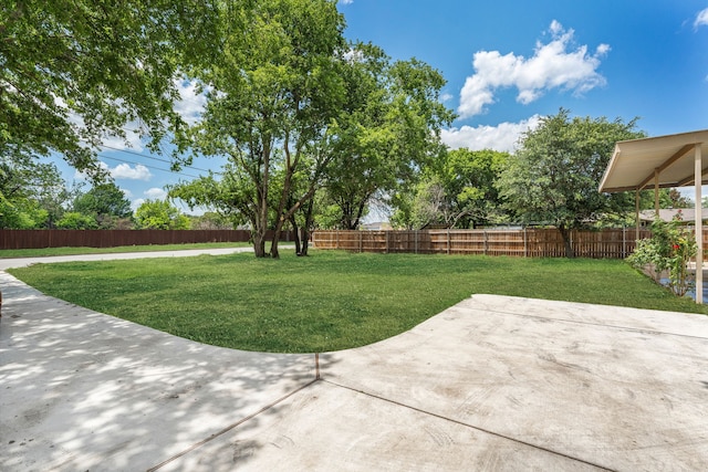 5606 Lea Crest Ln, Fort Worth, TX 76135 - fenced backyard with a patio area