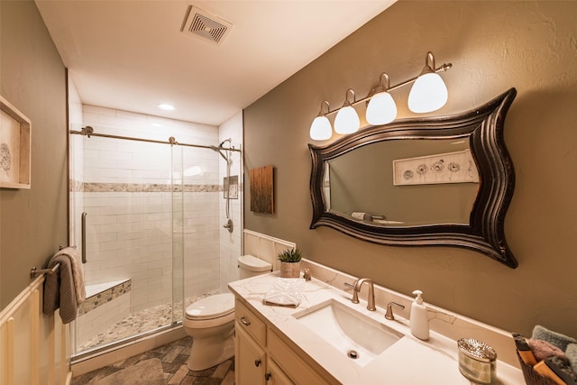 329 Hickory Hill Ln, Scroggins, TX 75480 - bathroom featuring vanity and a shower stall