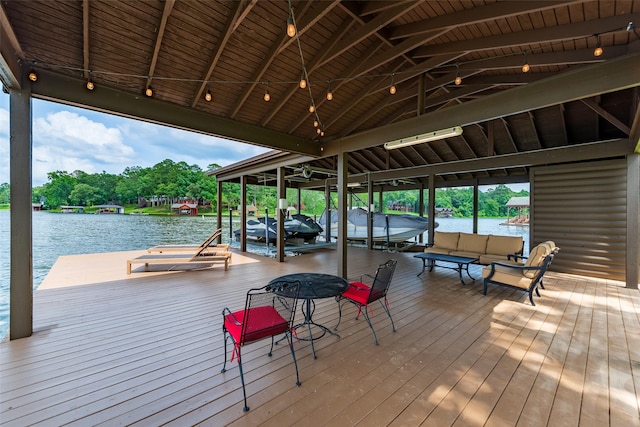329 Hickory Hill Ln, Scroggins, TX 75480 - dock area featuring boat lift and a water view