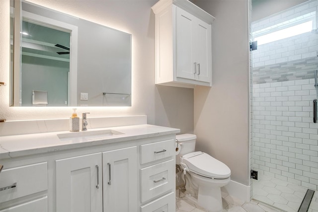 720 Glade Park Ct, Azle, TX 76020 - full bath featuring a shower stall, vanity, and tile patterned flooring