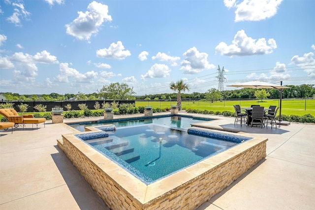 720 Glade Park Ct, Azle, TX 76020 - view of swimming pool with a patio and a pool with connected hot tub