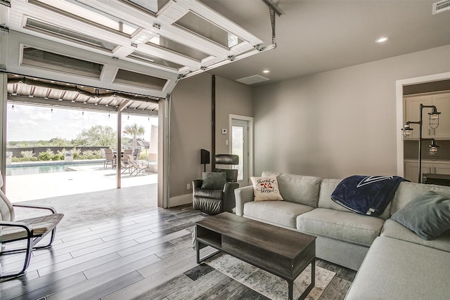 720 Glade Park Ct, Azle, TX 76020 - living room featuring dark wood finished floors and recessed lighting