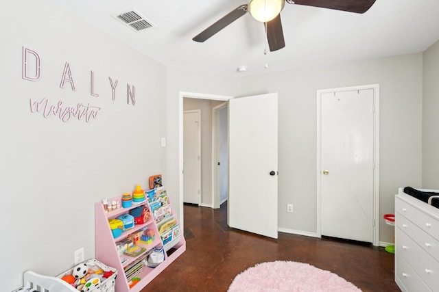 6724 Meadow Way Ln, Fort Worth, TX 76179 - rec room with concrete flooring and ceiling fan