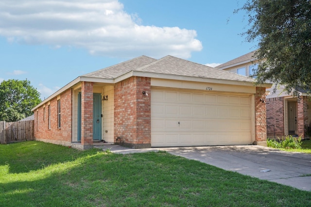 6724 Meadow Way Ln, Fort Worth, TX 76179 - single story home featuring brick siding, driveway, an attached garage, and a shingled roof
