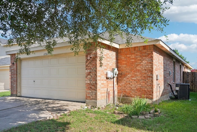 6724 Meadow Way Ln, Fort Worth, TX 76179 - view of side of property featuring brick siding, a garage, driveway, and a shingled roof