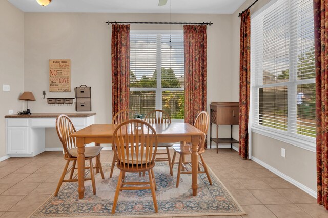 5233 Scenic Point Dr, Fort Worth, TX 76244 - dining room featuring light tile patterned flooring, healthy amount of natural light, and a desk