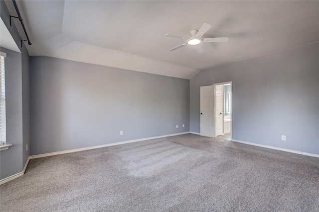 1015 Midnight Pass, Rockwall, TX 75087 - empty room with ceiling fan, lofted ceiling, and carpet floors