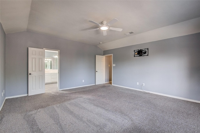 1015 Midnight Pass, Rockwall, TX 75087 - empty room featuring vaulted ceiling, a ceiling fan, and carpet flooring