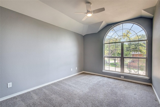 1015 Midnight Pass, Rockwall, TX 75087 - unfurnished room with carpet flooring, lofted ceiling, and a ceiling fan