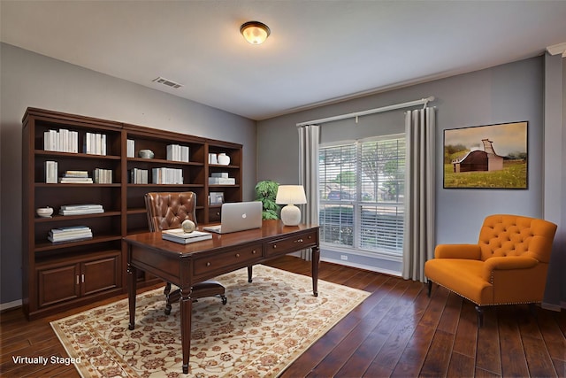 1015 Midnight Pass, Rockwall, TX 75087 - office with dark wood-type flooring and baseboards